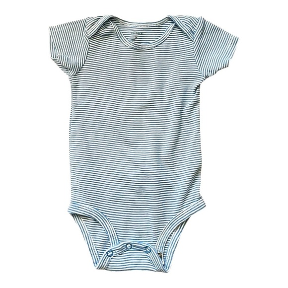 Carter’s casual one piece Boys 9 Months stripped white blue snaps cotton - Picture 4 of 9